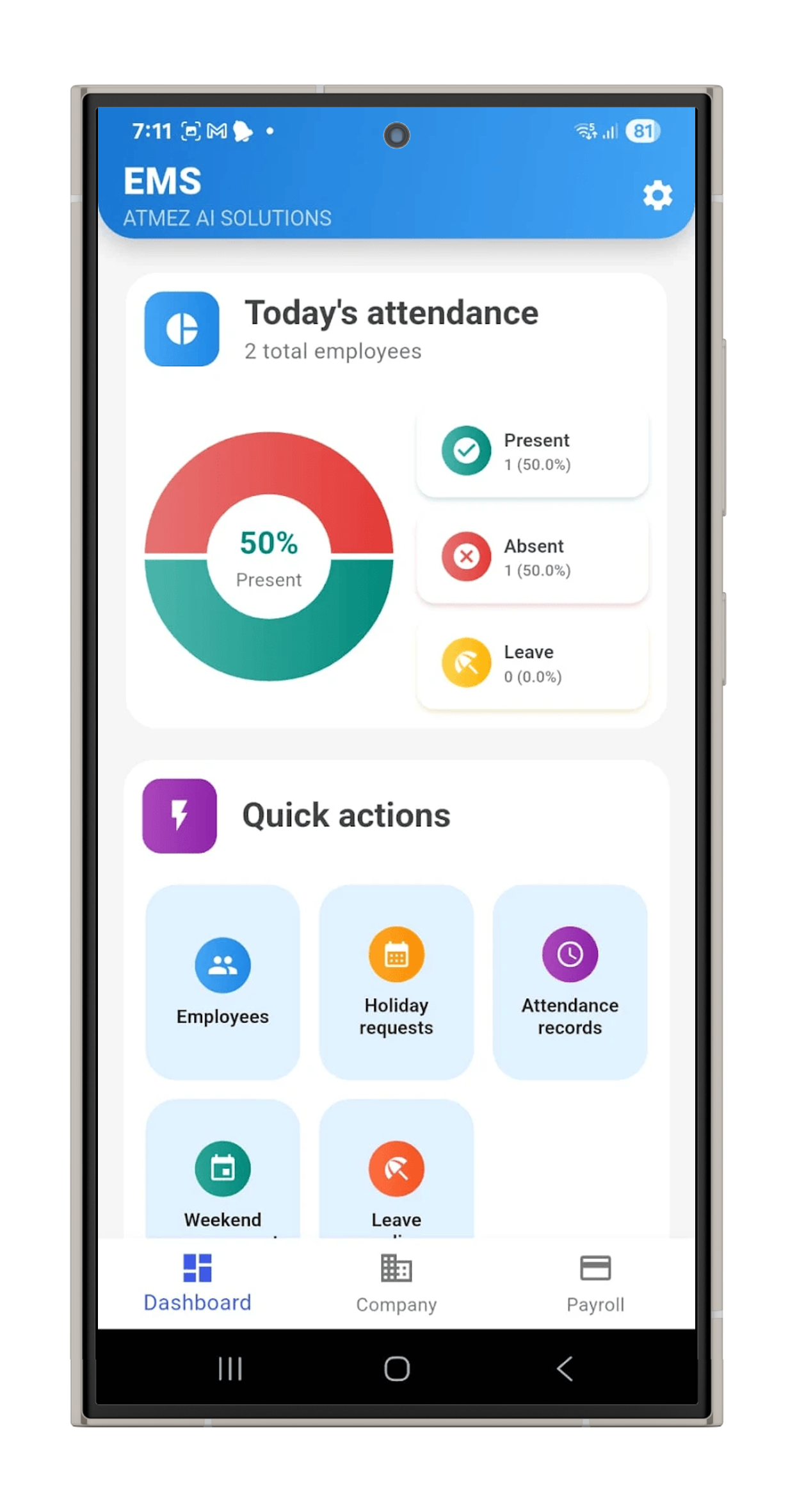 StaffSuite Admin – Workforce Management Dashboard screenshot